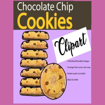 Preview of Cookies Fraction Clip Art l Circular Food Fractions Clipart Up to Tenths