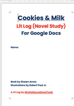Preview of Cookies & Milk Lit Log (Novel Study)