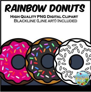Download Rainbow Donuts Bundle Clip Art For Personal And Commercial Use Tpt