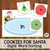 Cookies for Santa Sight Word Matching Activity