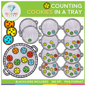 Preview of Cookies in a Tray Counting Clip Art