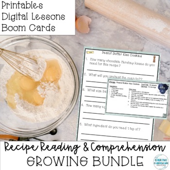 Preview of Cooking Activities/ Recipe Reading and Comprehension GROWING BUNDLE