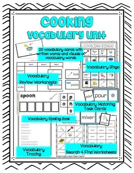 Preview of Cooking Adapted Vocabulary Unit
