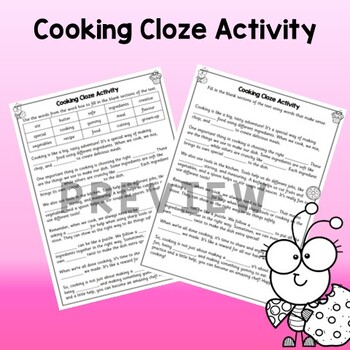 Preview of Cooking Cloze (Fill in the Blanks)