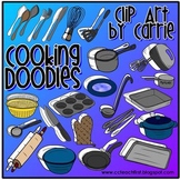 Cooking Doodles (BW and full-color PNG images)