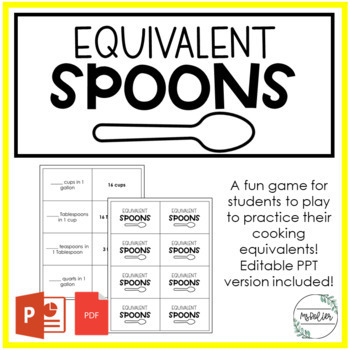 Preview of Cooking Equivalents Spoons Game | Food & Nutrition | Family Consumer Sciences