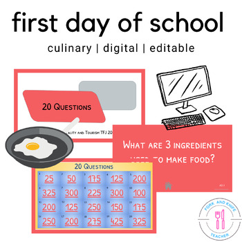 Preview of Cooking Game For Your First Day bts For Your  FCS Culinary Classroom
