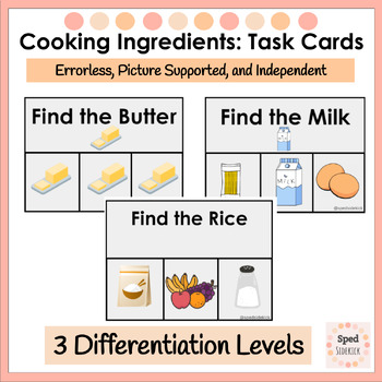 Preview of Cooking Ingredients Task Cards