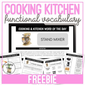 Preview of Cooking & Kitchen Functional Vocabulary FREEBIE