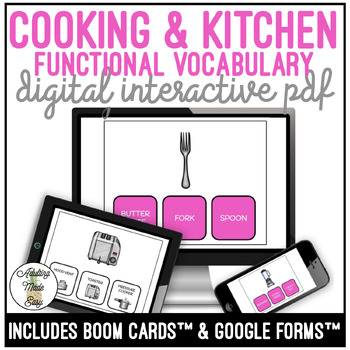 Preview of Cooking & Kitchen Supplies Vocabulary Digital Activity