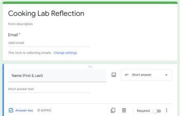 Preview of Cooking Lab Reflection