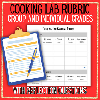 Preview of Cooking Lab Rubric GROUP & INDIVIDUAL Grades Reflection Questions FACS Culinary