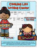 Cooking List   Writing Activity Freebie