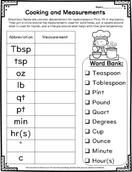cooking measurement worksheets free        <h3 class=