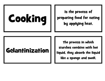 Preview of Cooking Methods Matching Game