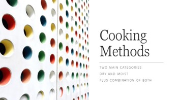 Preview of Cooking Methods of Foods
