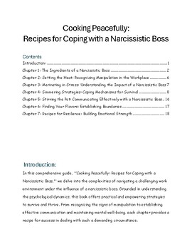 Preview of Cooking Peacefully:  Recipes for Coping with a Narcissistic Boss