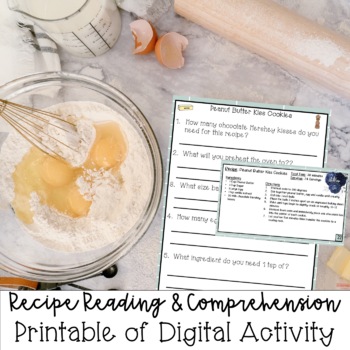 Preview of Cooking/Recipe Book and Recipe Reading & Comprehension Printable Unit 2