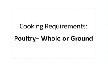 Preview of Cooking Requirements Flashcards- ServSafe