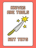 Cooking Safety Poster: Knives are Tools, Not Toys (English