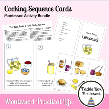 Preview of Cooking Sequence Cards | Montessori Practical Life | Visual Recipes