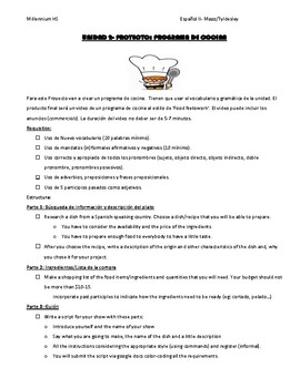 Preview of Cooking Show Project Guidelines and Steps