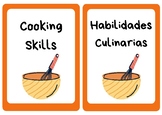 Cooking Skills: Kitchen Verb Posters in English and Spanish