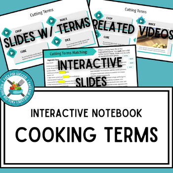 Preview of Cooking Terms Digital Interactive Notebook