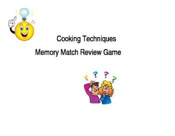 Preview of Cooking Terms Memory Match Review Game