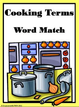 Preview of Cooking Terms Word Match