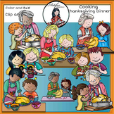 Cooking Thanksgiving dinner- Color and B&W-