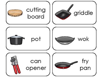 cooking tools printable flashcards preschool culinary