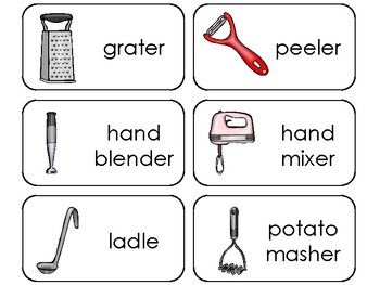 Kitchen Appliances and Tools Flashcard Set by Adaptive Tasks