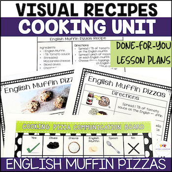 Preview of Cooking with Visual Recipes Life Skills Special Education Activities Mini Pizzas