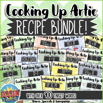 Preview of Cooking Up Artic BUNDLE, BOOM Cards Speech Therapy, Articulation Activities