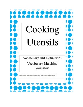 Preview of Cooking Utensils Vocabulary