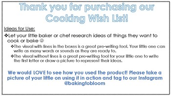 Preview of Cooking Wish List
