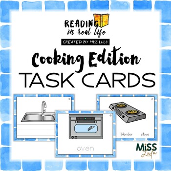 Preview of Cooking Words Task Cards - Functional Sight Words