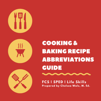 Preview of Cooking and Baking Recipe Abbreviations Guide