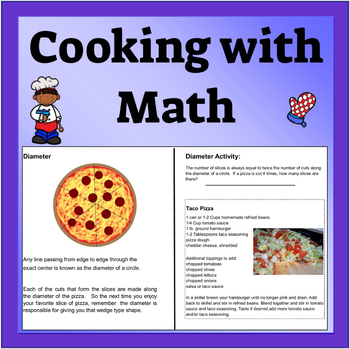 Preview of Cooking with Math- Middle School Math and Cooking Activities