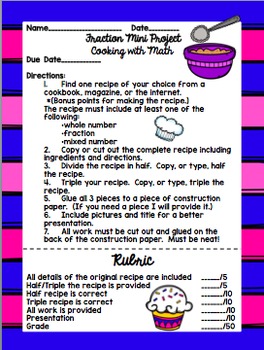 cooking with math multiplying and dividing fractions project task cards