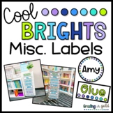 Cool Brights Classroom Decor Labels - Fully Editable!