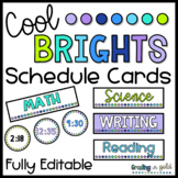 Cool Brights Schedule Cards - FULLY EDITABLE Classroom Decor