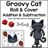 Groovy Cat Math Roll & Cover Addition & Subtraction Games
