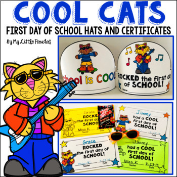 Preview of Cool Cats First Day Hats and Certificates