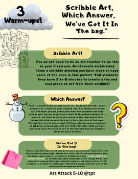 Preview of Cool Classroom Warm Ups- Page 2 or a 14 page packet!