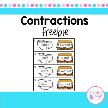 Preview of Contractions Freebie