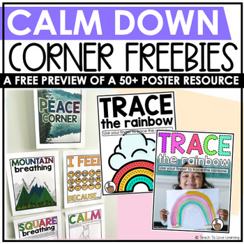 Preview of Cool Down Corner Classroom Kit - Calm Down Corner Posters - Zen Zone Posters