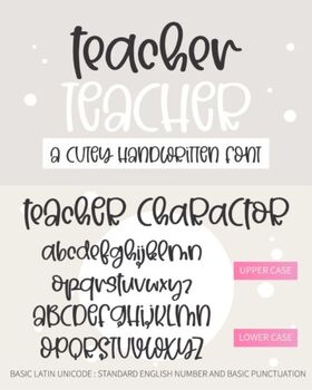 Preview of Cool  Handwritten 'Teacher Fonts' | Craft Charming Chalkboard Quotes
