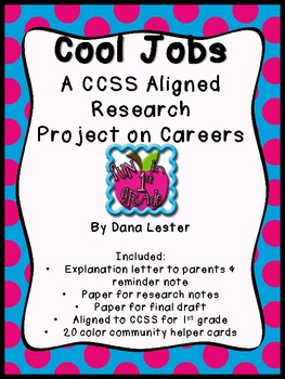 Preview of Cool Jobs Research Project {CCSS Aligned}